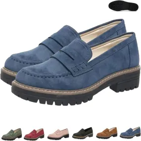 Orthoture Womens Orthopedic Platform Loafers, Comfortable Pink Casual Loafers