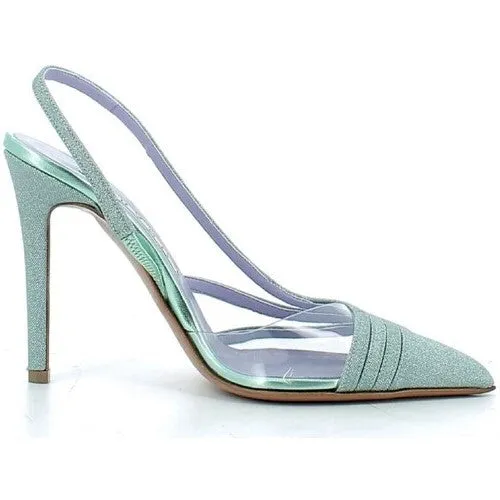 RF 3283 Mint Green Glitter Mersh High Heels