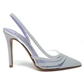 RF 3283 Silver Glitter Mesh High Heels