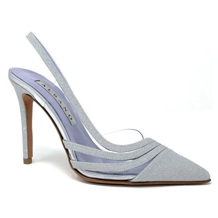 RF 3283 Silver Glitter Mesh High Heels