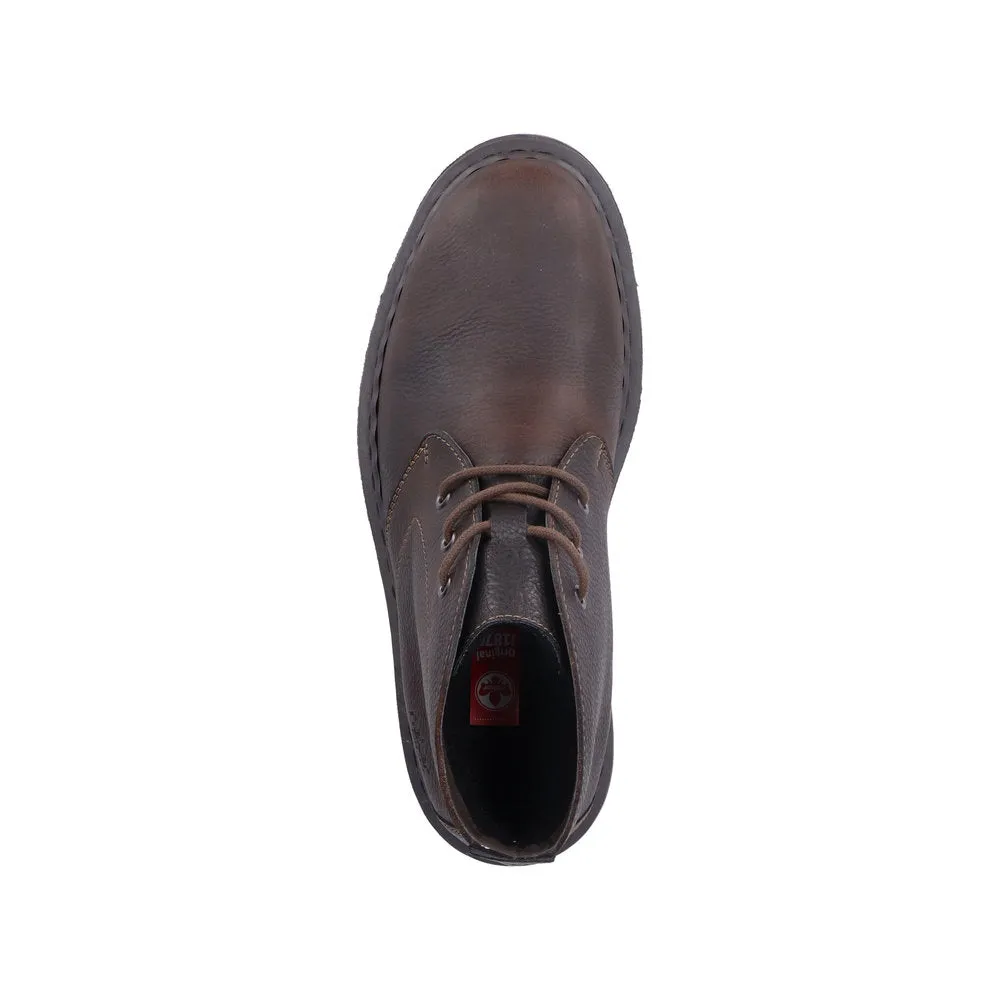 Rieker 31640-25 Mens Brown Leather Lace Up Ankle Boots