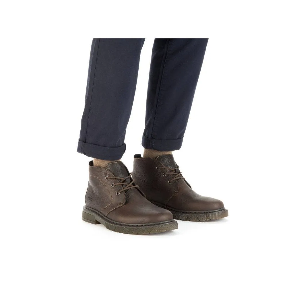 Rieker 31640-25 Mens Brown Leather Lace Up Ankle Boots