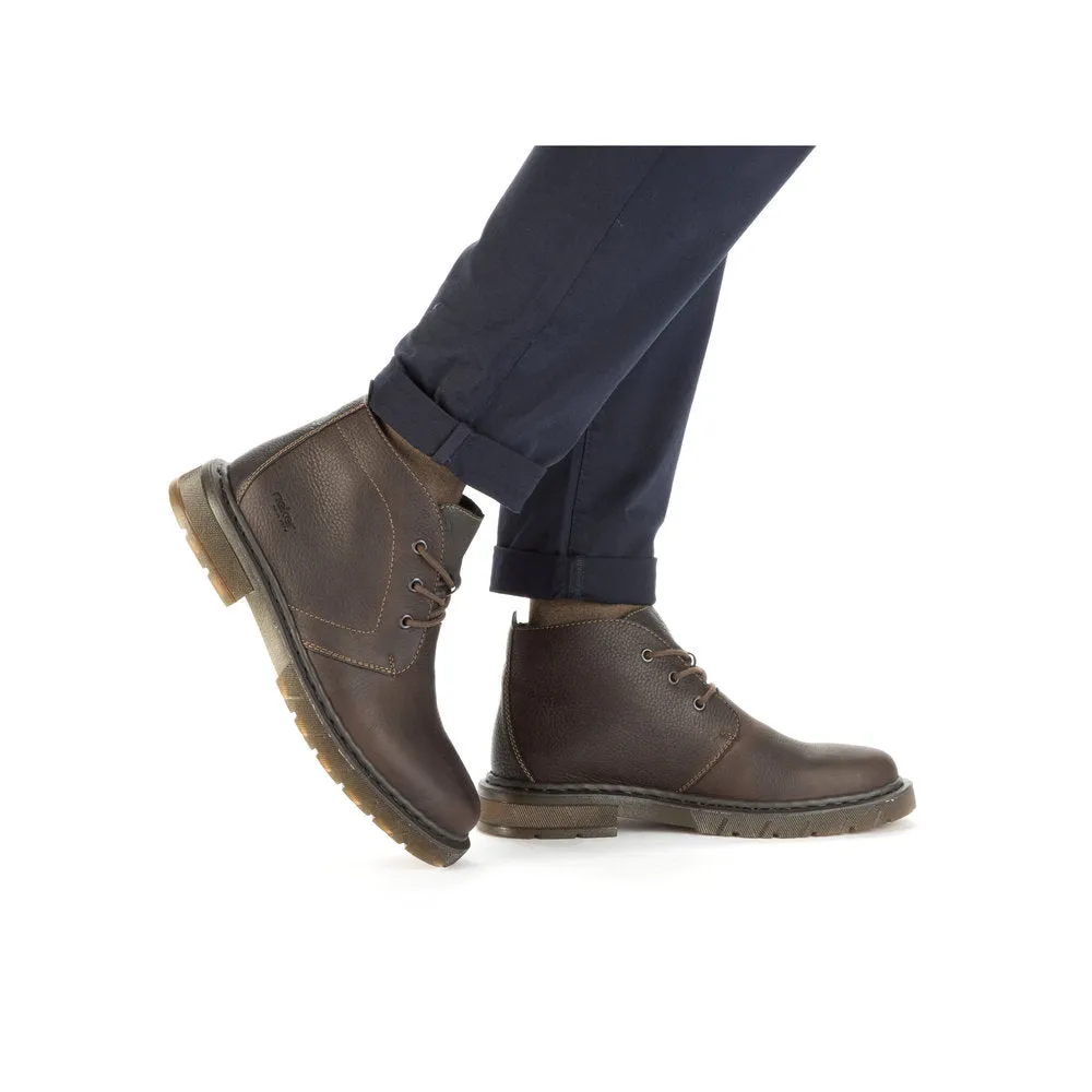Rieker 31640-25 Mens Brown Leather Lace Up Ankle Boots