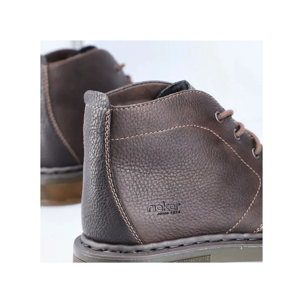 Rieker 31640-25 Mens Brown Leather Lace Up Ankle Boots
