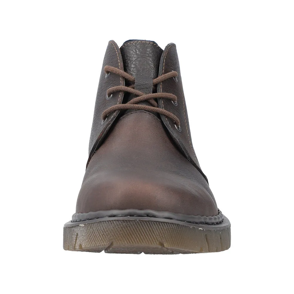 Rieker 31640-25 Mens Brown Leather Lace Up Ankle Boots
