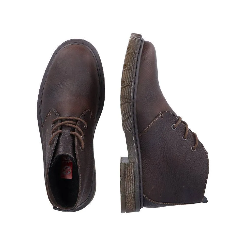 Rieker 31640-25 Mens Brown Leather Lace Up Ankle Boots