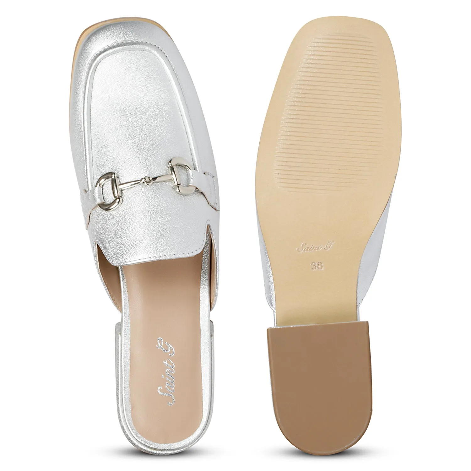 Savannah Metallic - Flat Mules - Silver