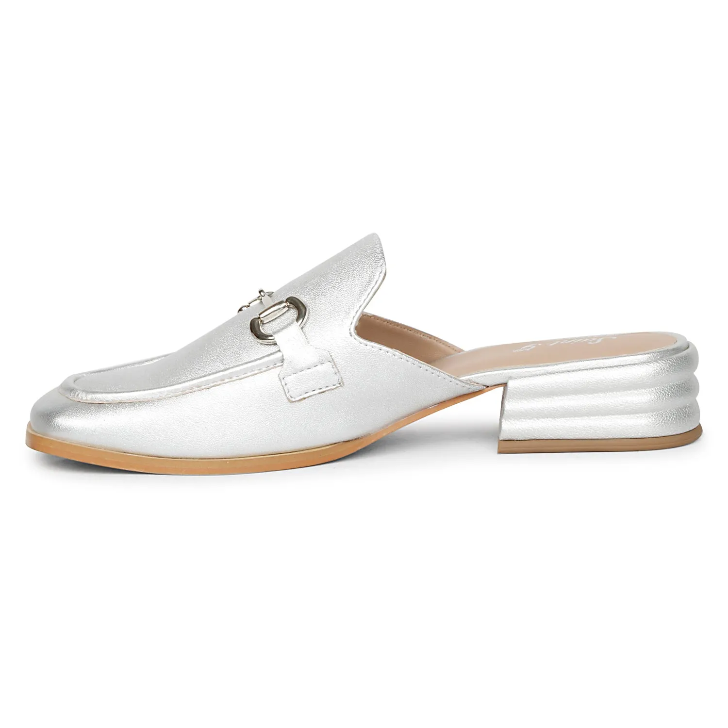 Savannah Metallic - Flat Mules - Silver