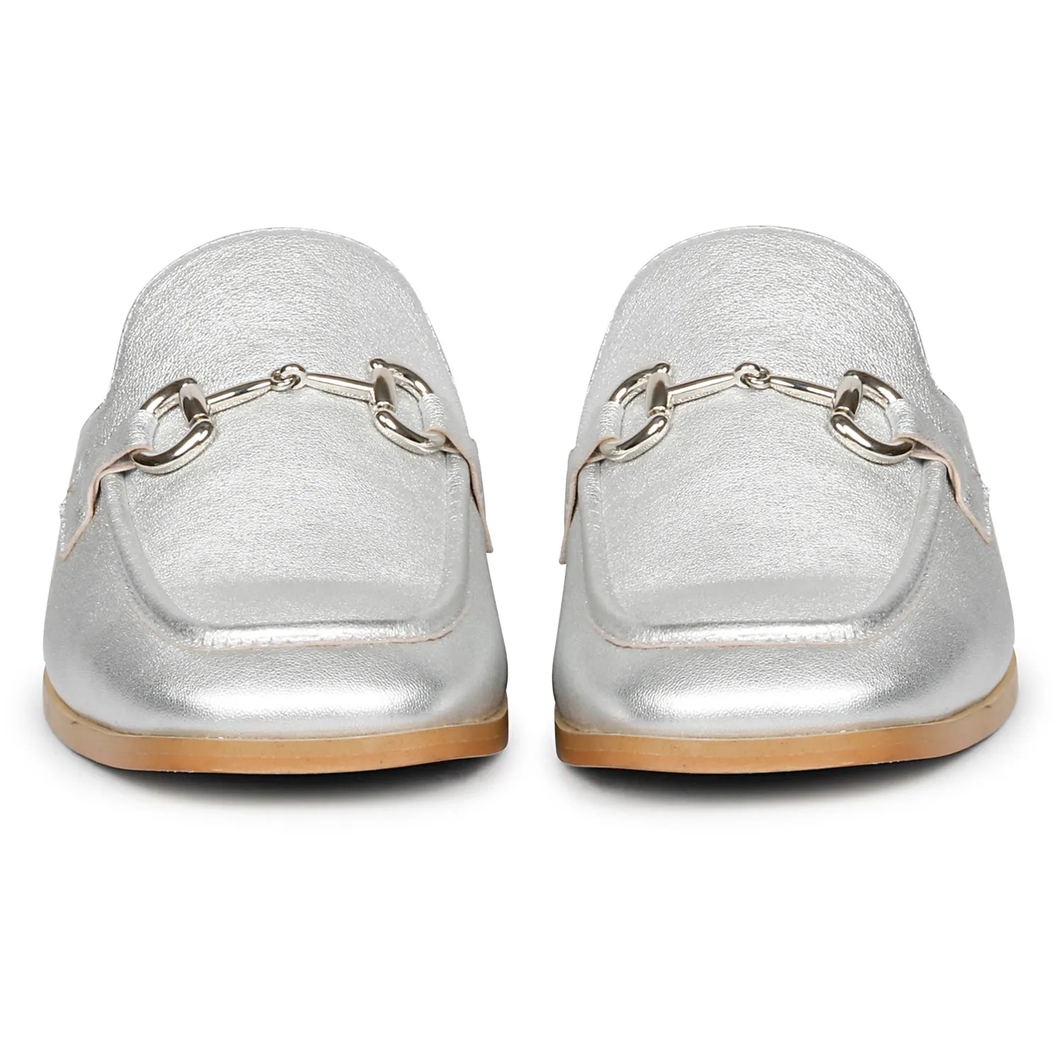 Savannah Metallic - Flat Mules - Silver