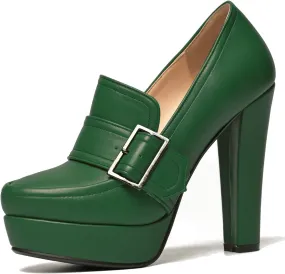 SHODENSE Women Vintage Chunky Platform Loafers Pumps Tassel Round Closed Toe Slip On Suede Block High Heel Dress Loafer Shoes Buckle Strap Oxford Loafers Fringe Pump Dressy Chic Sexy Y2k 4-11 M US