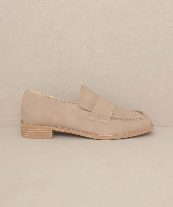 Sleek Suede Square-Toe Loafers