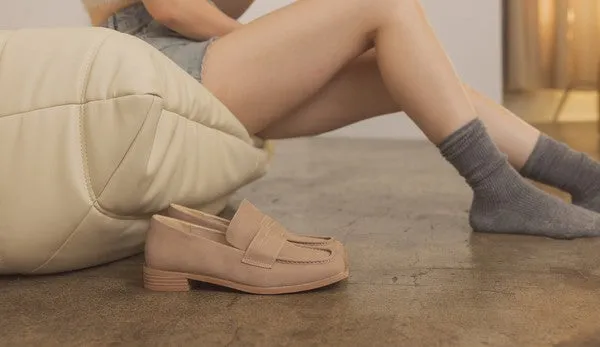 Sleek Suede Square-Toe Loafers