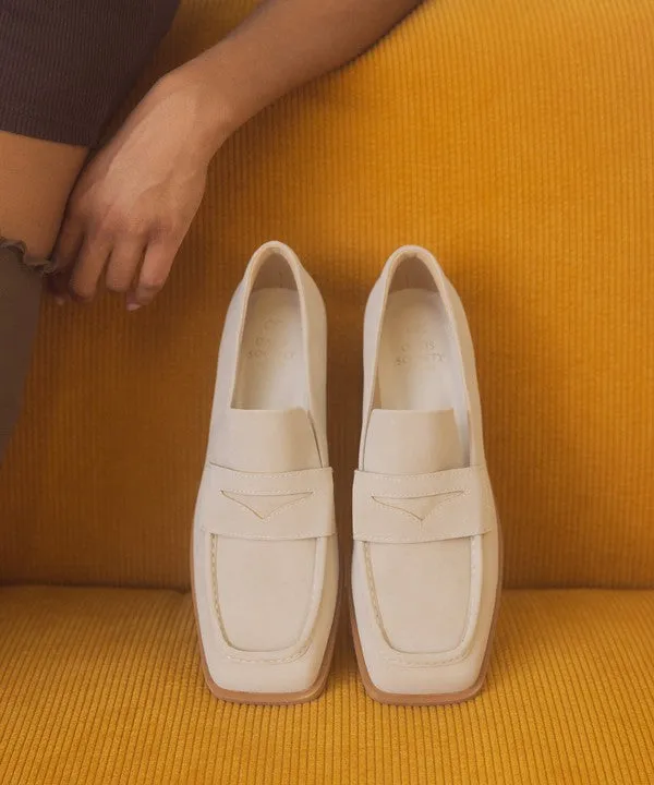 Sleek Suede Square-Toe Loafers