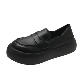 Thick Soled Slip-on Vintage Loafers
