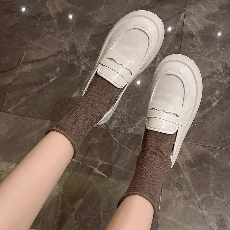 Thick Soled Slip-on Vintage Loafers