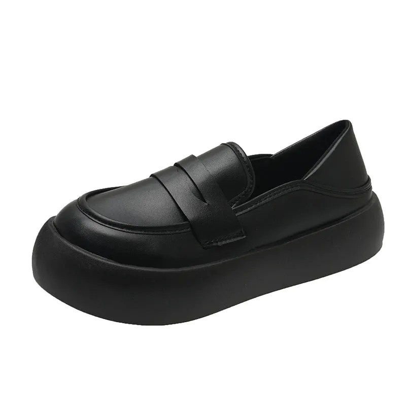 Thick Soled Slip-on Vintage Loafers