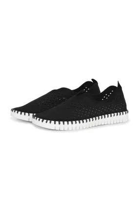 Tulip 139 Perforated Slip-On Sneaker in Black