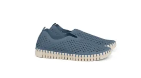 Tulip 139 Perforated Slip-On Sneaker in Blue Grey