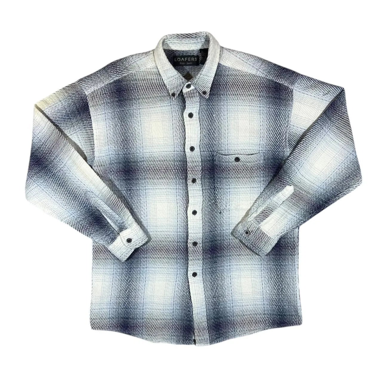 Vintage LOAFERS Reed St James Plaid Check Long Sleeve Flannel Shirt