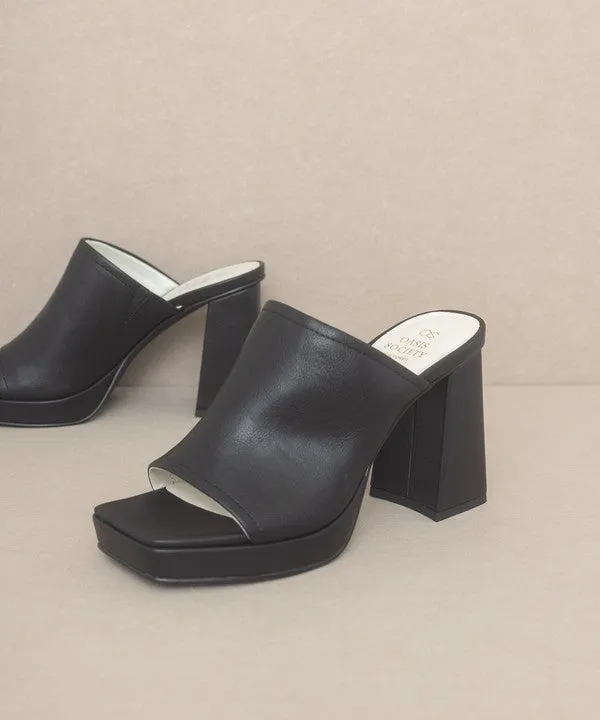 Vivienne - Slip On Thick Chunky Heels