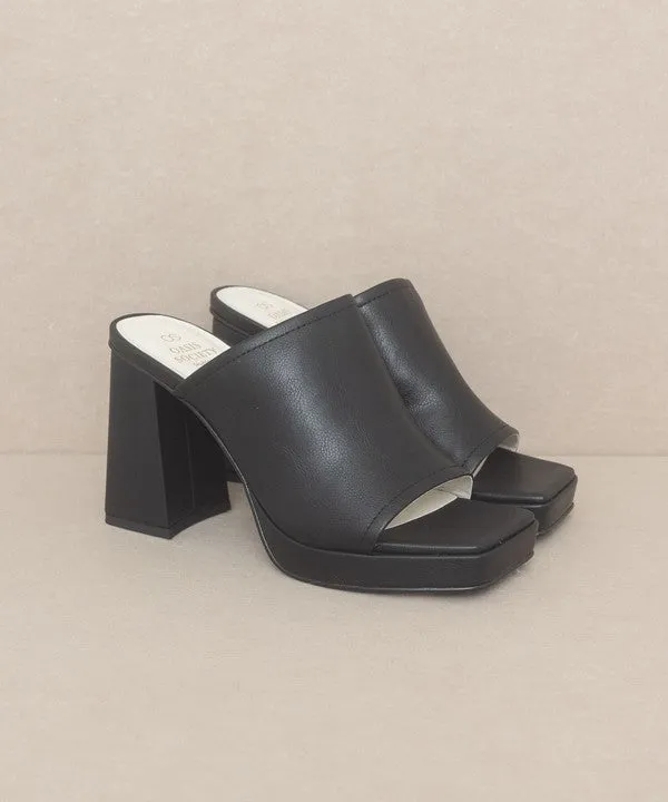 Vivienne - Slip On Thick Chunky Heels