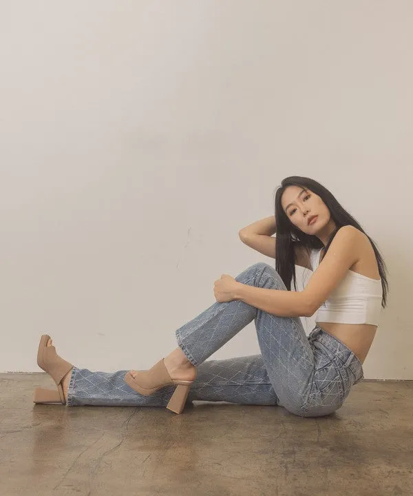 Vivienne - Slip On Thick Chunky Heels