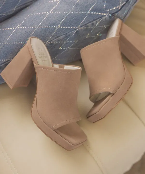 Vivienne - Slip On Thick Chunky Heels