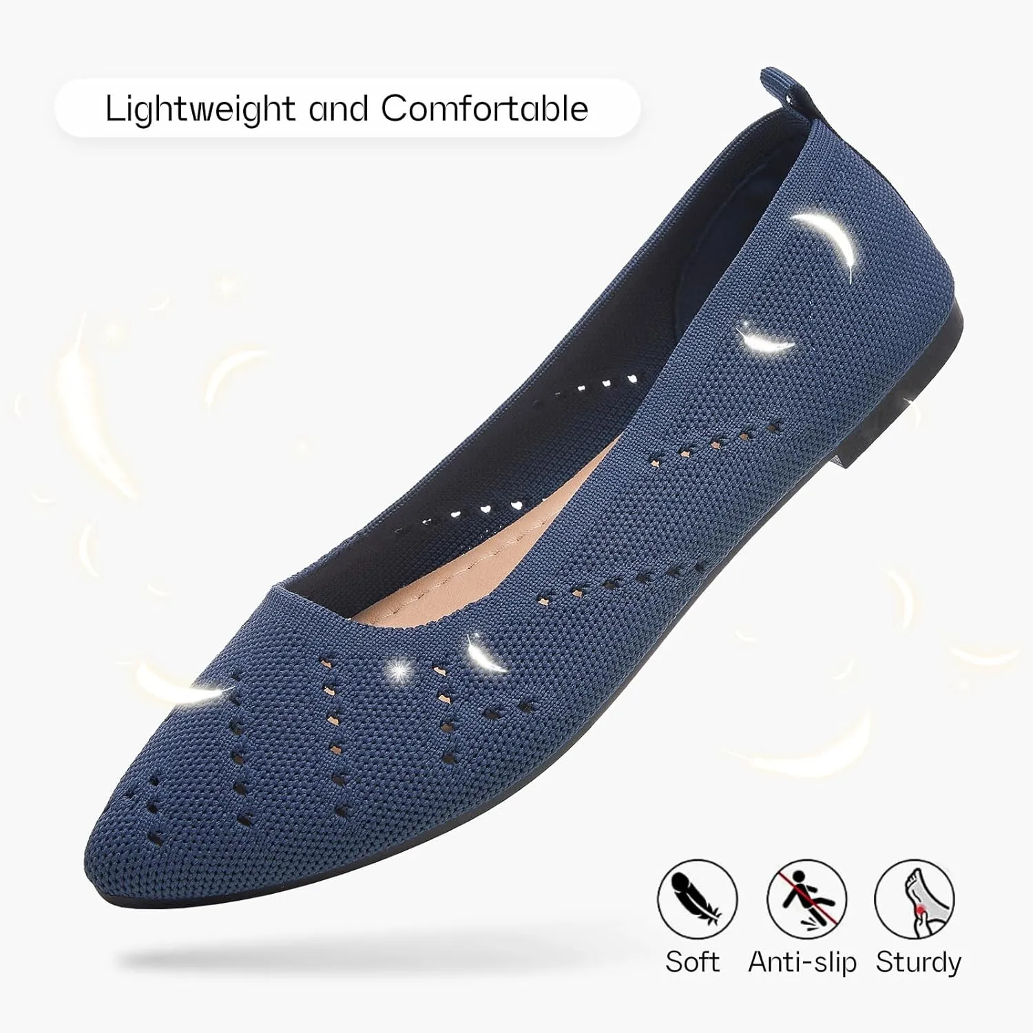Women’s Flats Shoes Dress Shoes for Women Ballet Flats Dressy Comfortable Pointed Toe Flats Foldable Flats