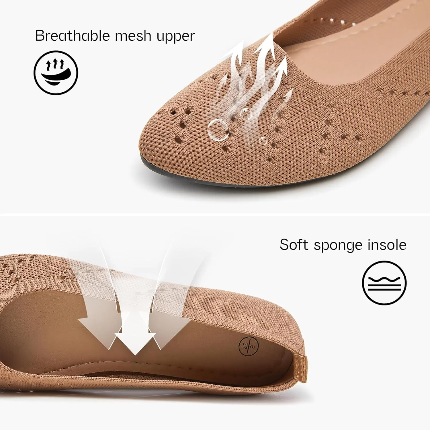 Women’s Flats Shoes Dress Shoes for Women Ballet Flats Dressy Comfortable Pointed Toe Flats Foldable Flats