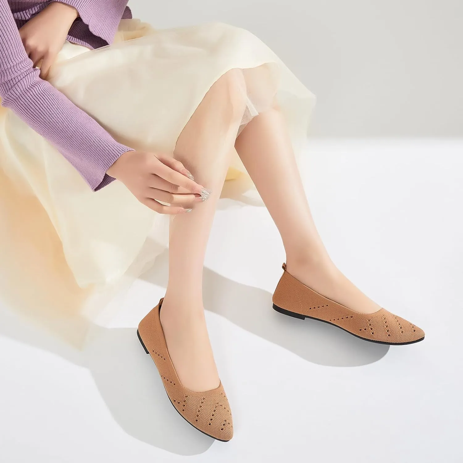 Women’s Flats Shoes Dress Shoes for Women Ballet Flats Dressy Comfortable Pointed Toe Flats Foldable Flats