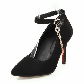 Women's Pointed Toe Stiletto Heel Ankle Strap Pumps