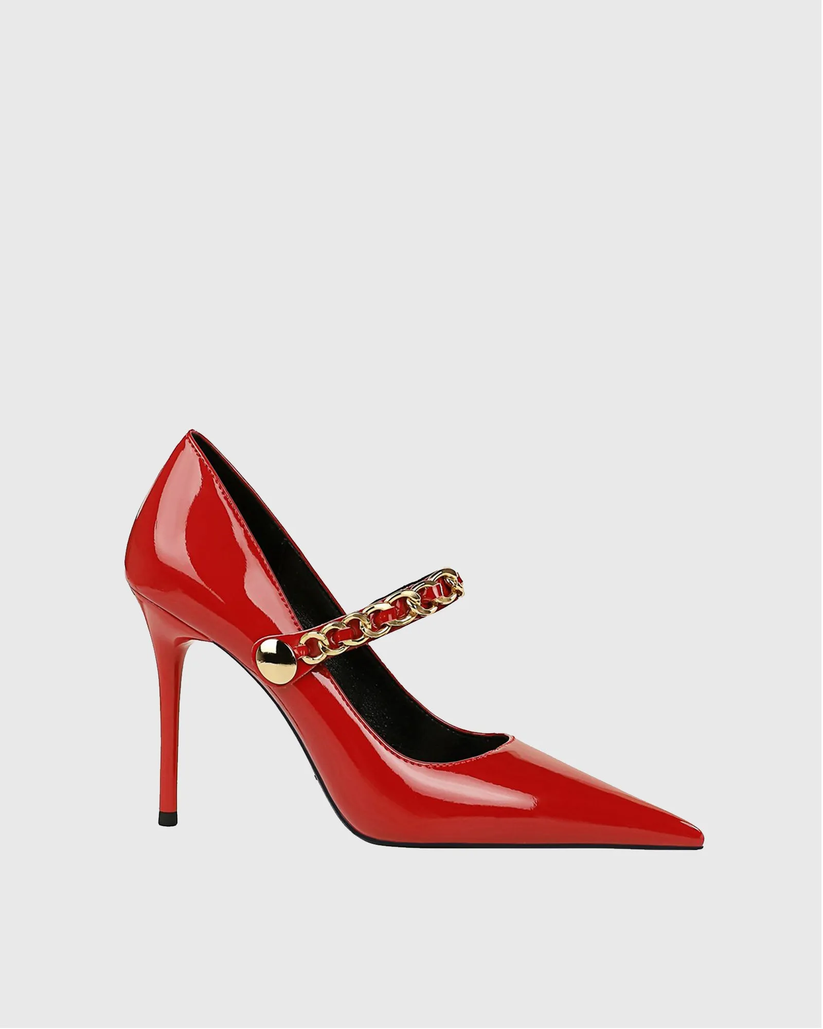 Xylona Metal Chain Slingback Pumps In Red